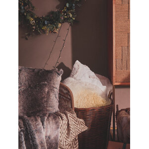 Bosie Lamina Mocha Ombre Square Fur Cushion