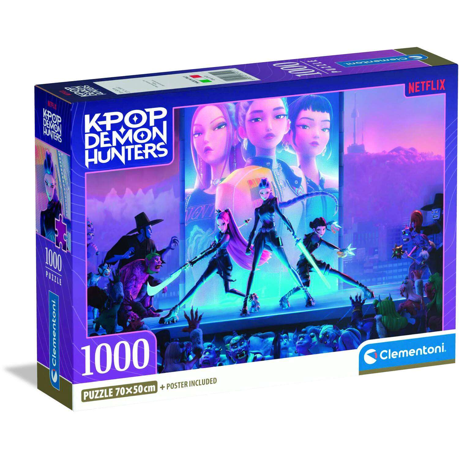 Clementoni K Pop Demon Hunters 1000 Piece Jigsaw Puzzle - Purple