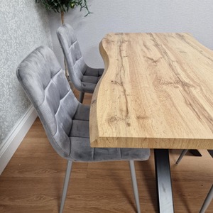 Grey / 140cm Kosy Koala Dakota Dining Set of 4 chairs and table shot 16128624