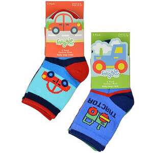 6 Pack Baby Boys Cotton Cars Trucks Design Pattern Socks