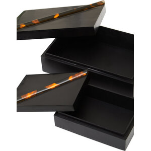 Roma Set Of Two Tortoise Shell Trinket Boxes
