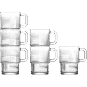 Helen Stacking Glass Coffee Cups - 270ml - Pack of 6