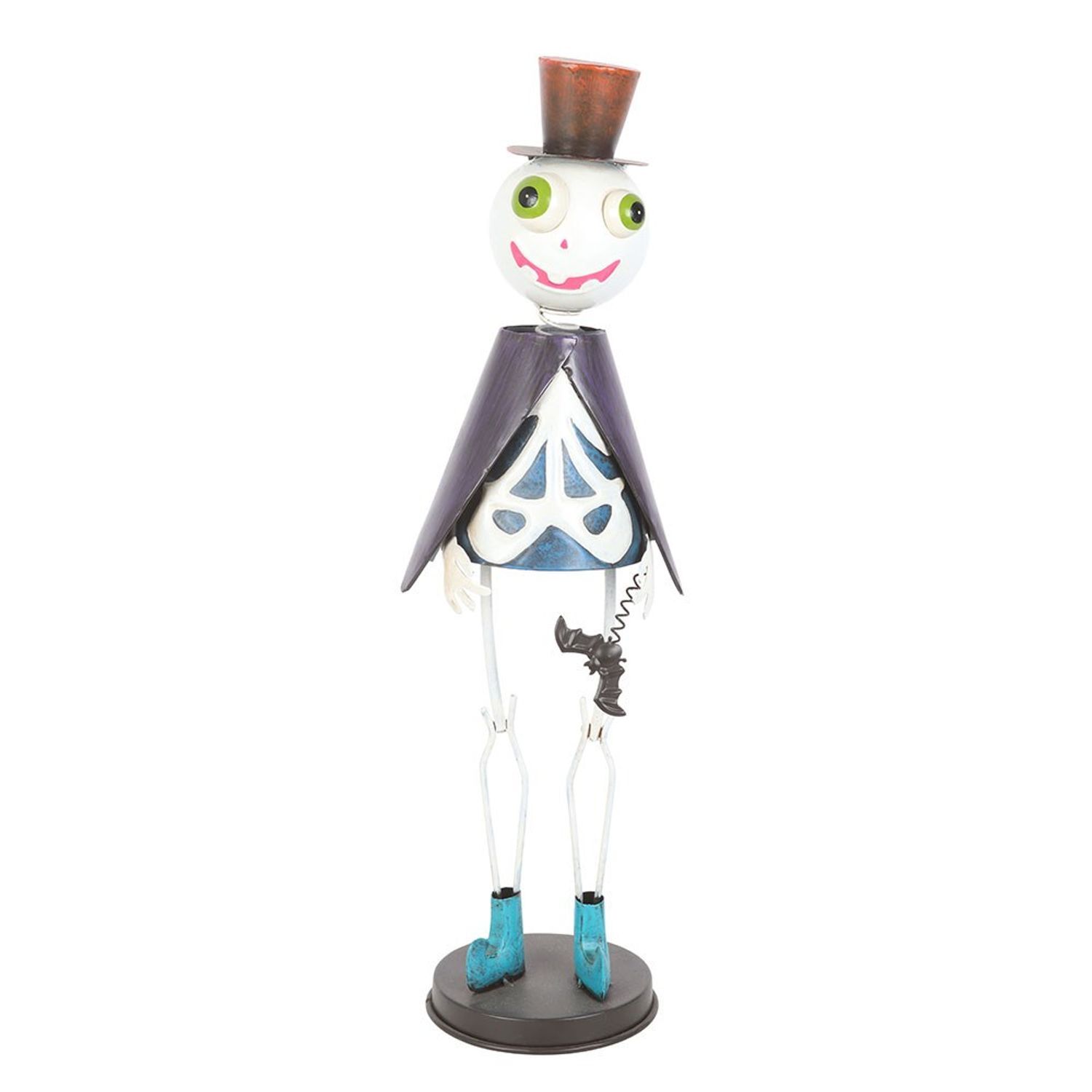 Something Different Metal Skeleton With Top Hat Ornament - Multicoloured