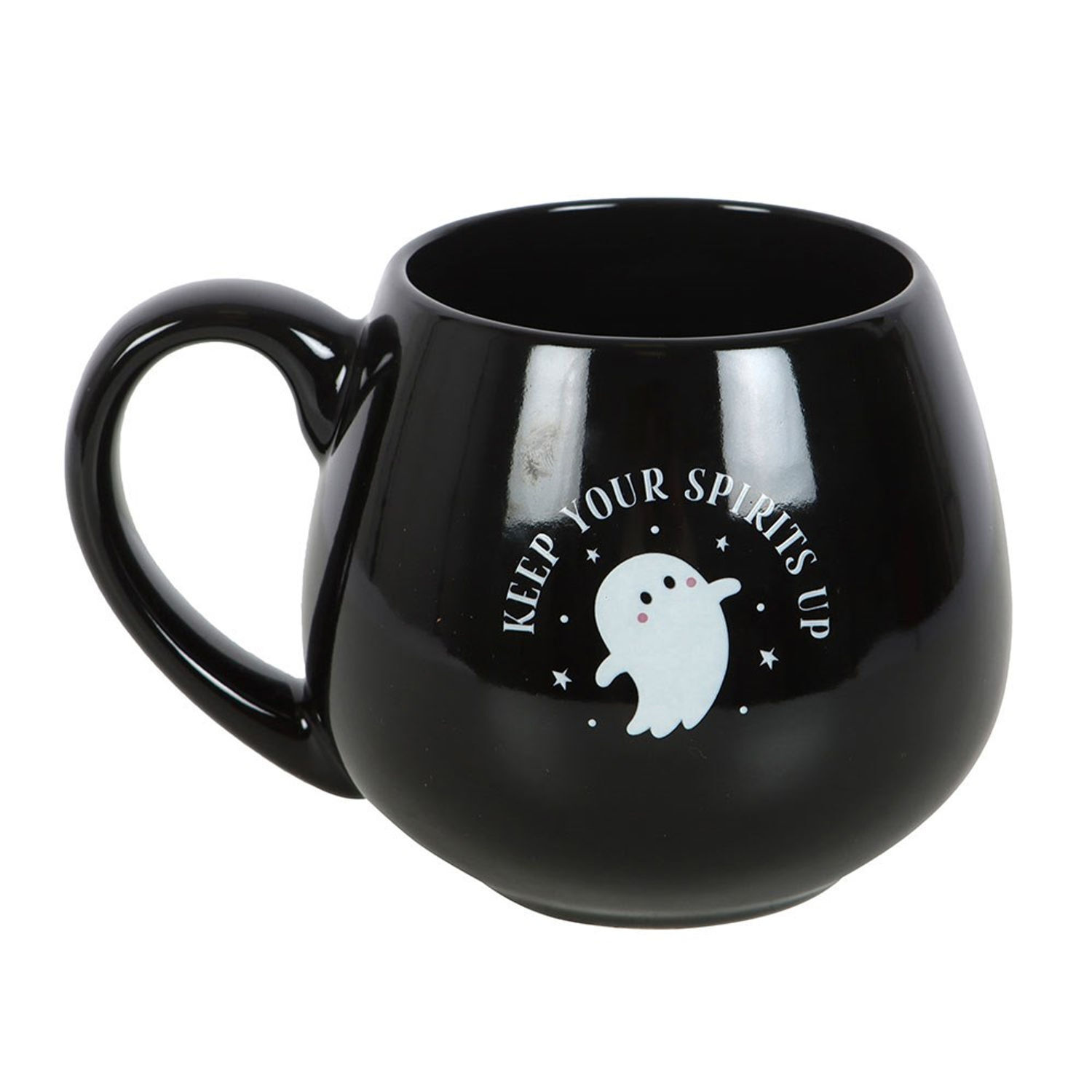 Something Different Keep Your Spirits Up Ghost Round 500Ml Mug - Black