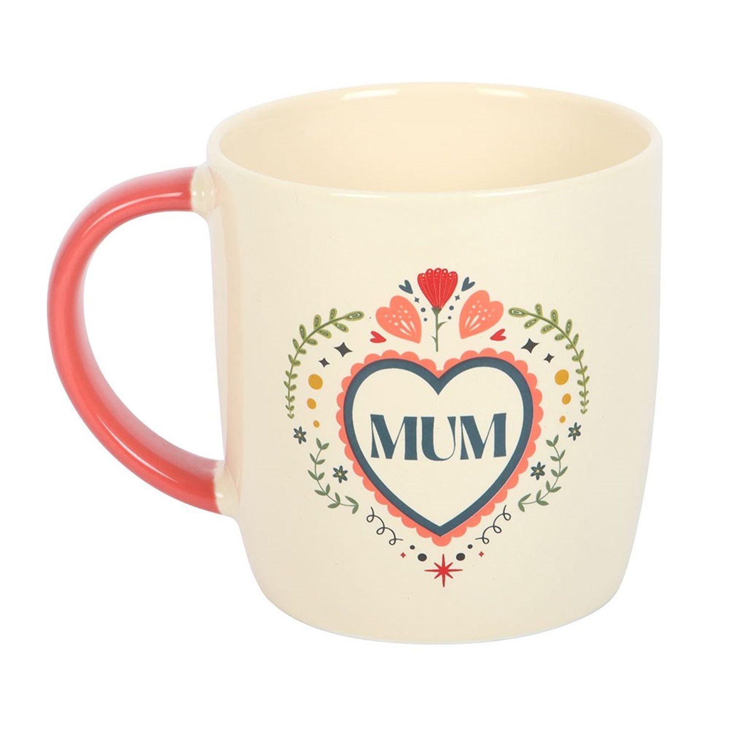 Something Different Mum Folk Heart 350Ml Mug - White