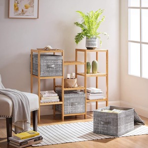 SONGMICS Set of 3 Foldable Storage Boxes with Lids