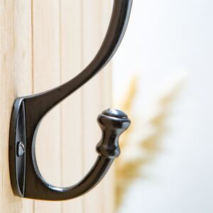 Ball End Hat & Coat Hook - W35mm x H135mm - Black - Pack of 5