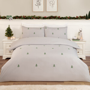 Embroidered Trees Duvet Set
