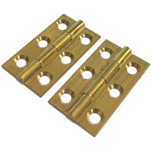Dzina Butt Hinge ¿ 75mm x 41mm (3 x 1.5/8 Inch) | Solid Brass | Pack of 1 Pair