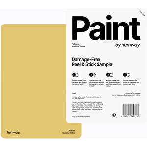 Hemway Chalk Based Furniture Paint A5 Sample, Custard Yellow, Peel & Stick