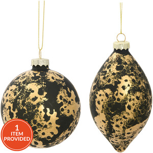 Brushed Gold and Black Bauble