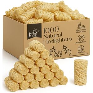 Pelle & Sol Natural Firelighters Wood Wool Fire Starters for BBQ and Wood Burners