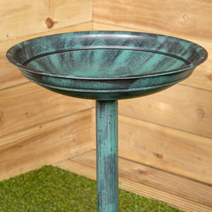 Green Bronze Effect Garden Twin Bird Bath with Bird Sculptures shot 16981484
