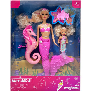 Pink Mermaid Doll Set