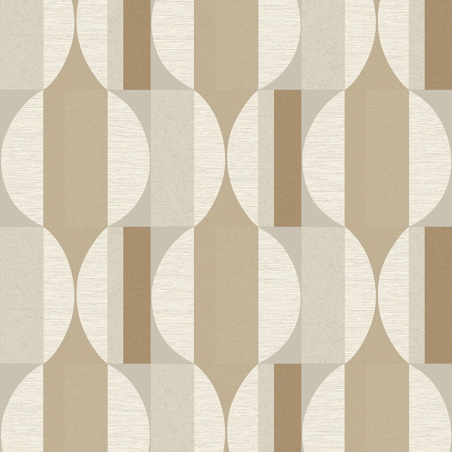 Grandeco Boutique Fuma Retro Geometric Luxury Weight Embossed Wallpaper, Taupe - Image 2