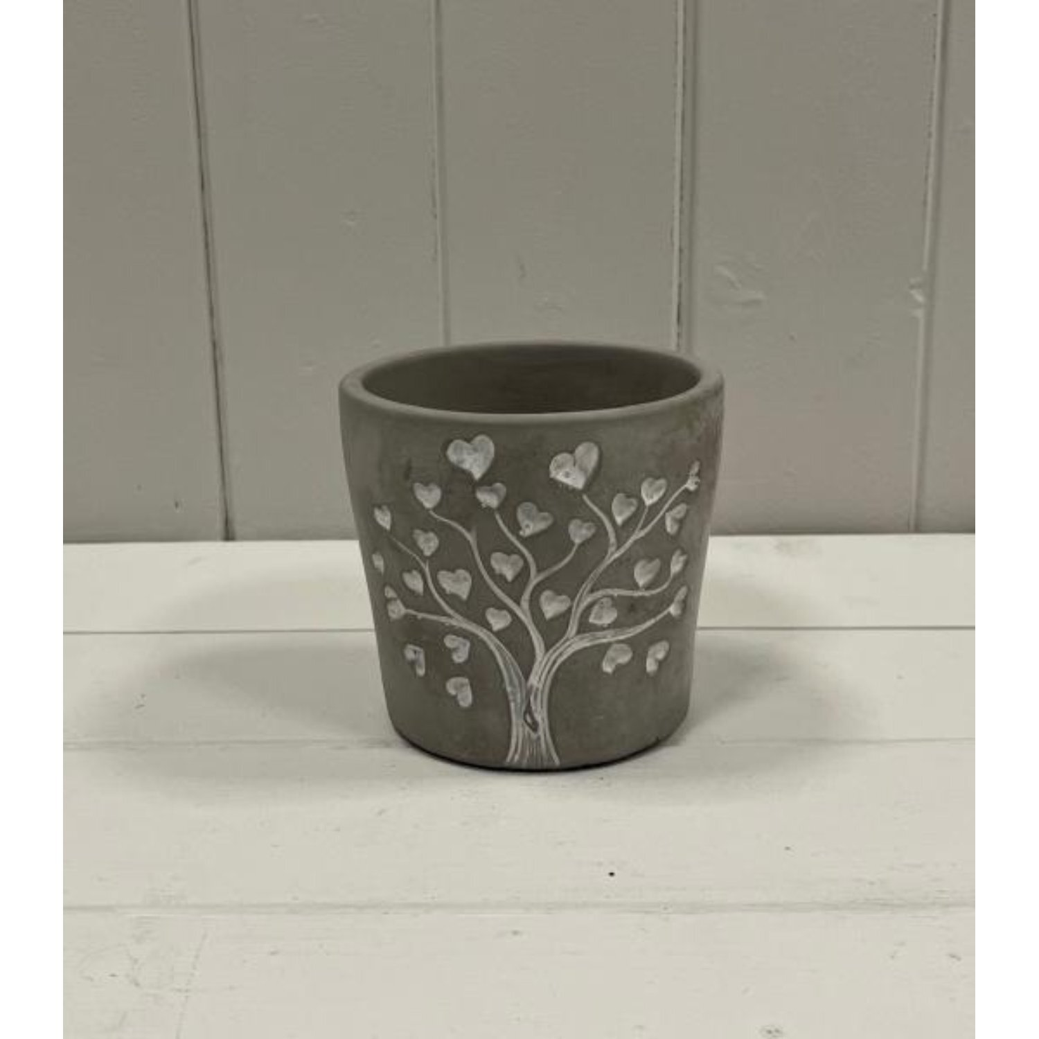 Kdmd Unisex Grey Rustic Cement Love Tree Pot - Image 2