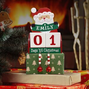 Pre-personalised Wood Advent Block Calendar - Over 80 Titles - Poppy