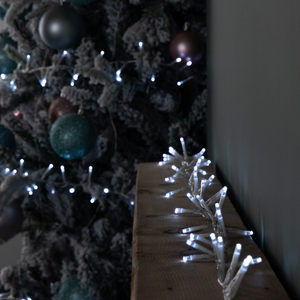 50m 2000 LED TreeBrights Christmas String Lights with Timer in White on Clear Cable