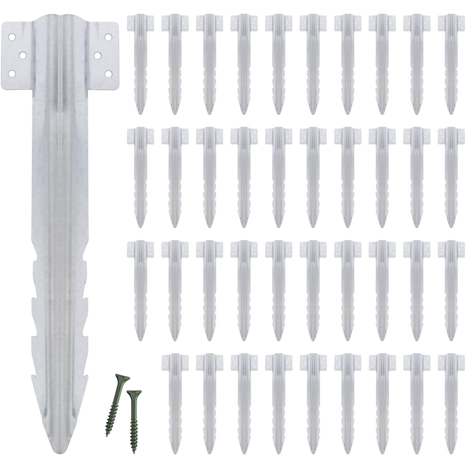 Harbour Housewares Deluxe Railway Sleeper Brackets - Set Of 40 - Silver