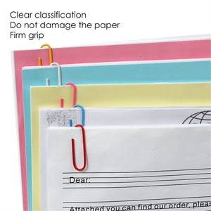 Pack of 100 Assorted Coloured Paper Clips 33mm