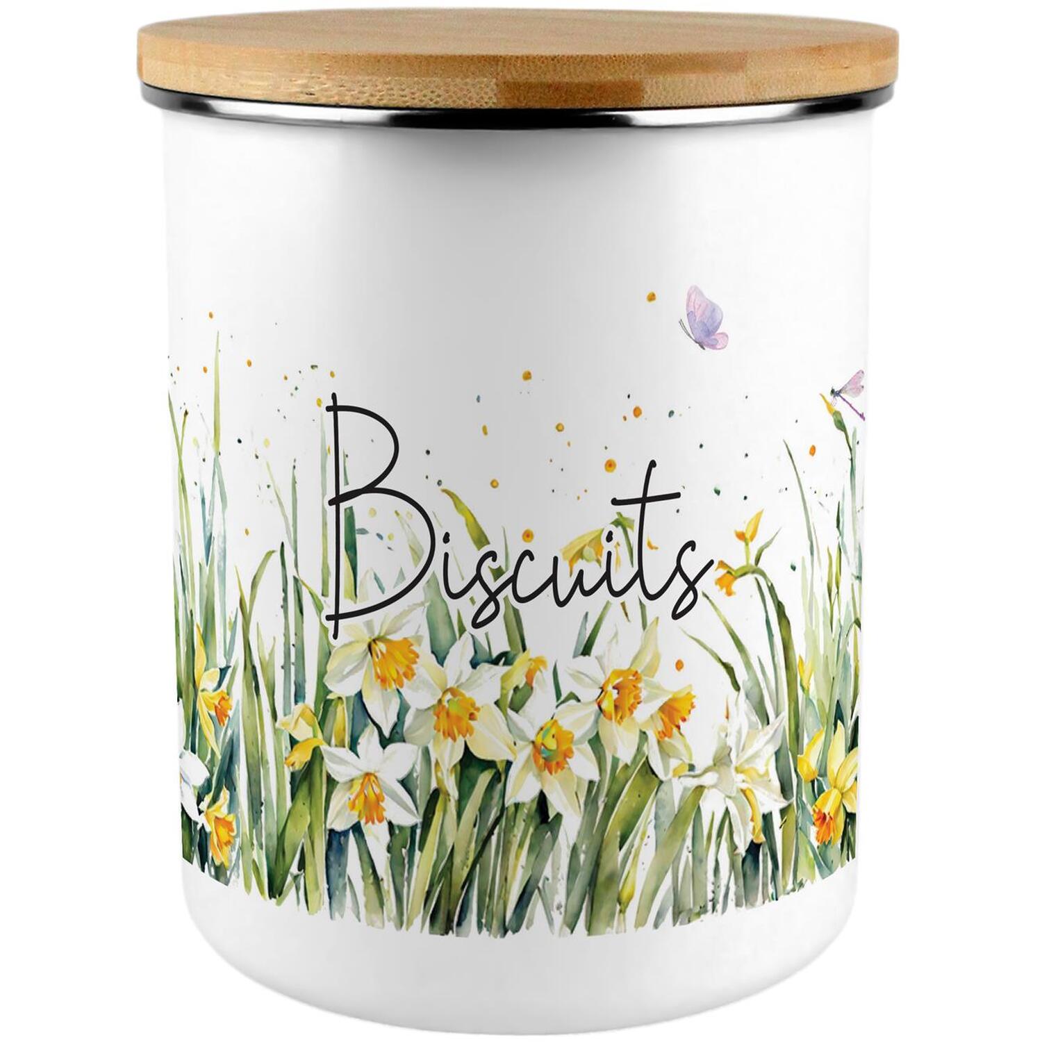 Purely Home - Biscuit Tin - Daffodil Print - Yellow - Large - Image 3