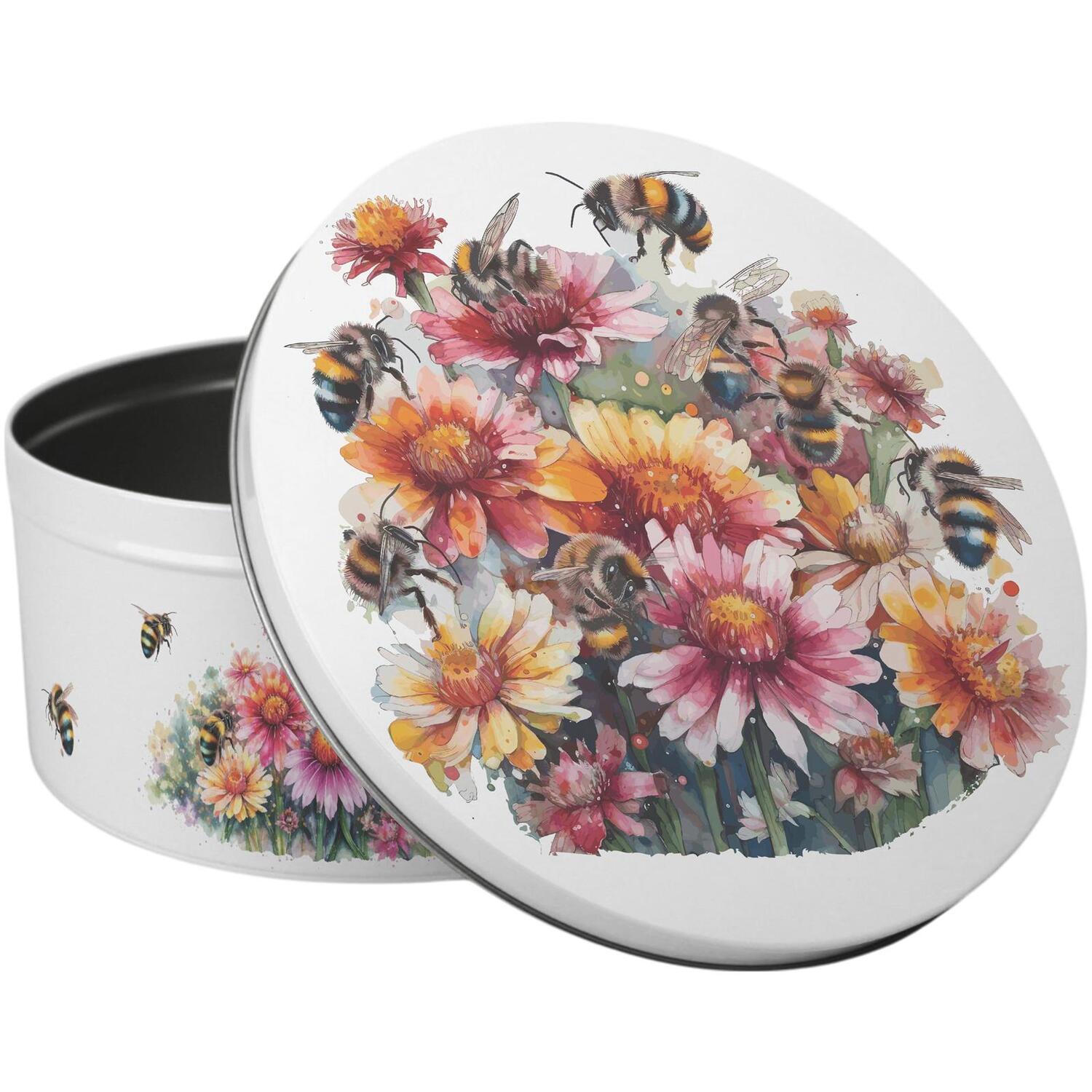 Image of Floral Bees Large Round Cake Tin&hellip;