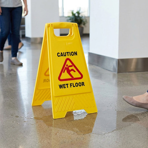 2 x 'A' Frame Double Sided Yellow Wet Floor Safety Warning Sign