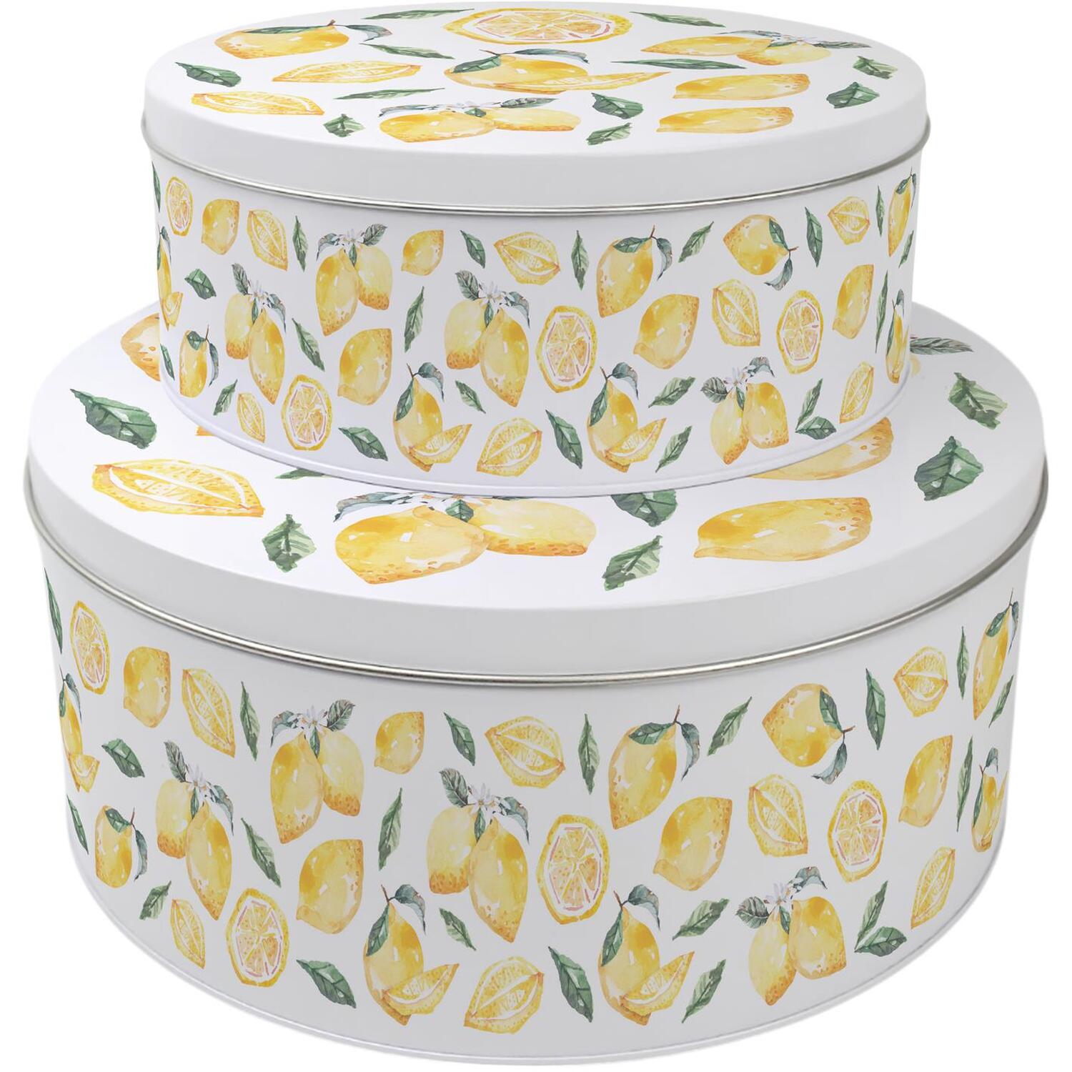 Image of Lemons Cake Tins Set - Multicoloured