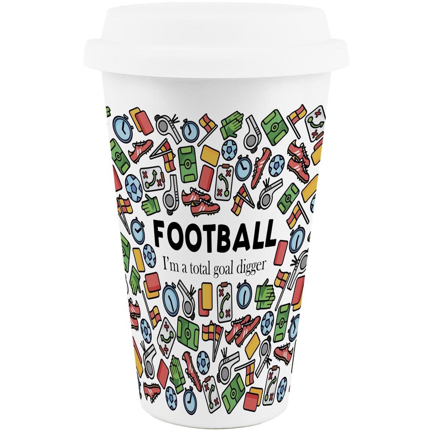 Image of Novelty Football Ceramic Travel Mug -&hellip;