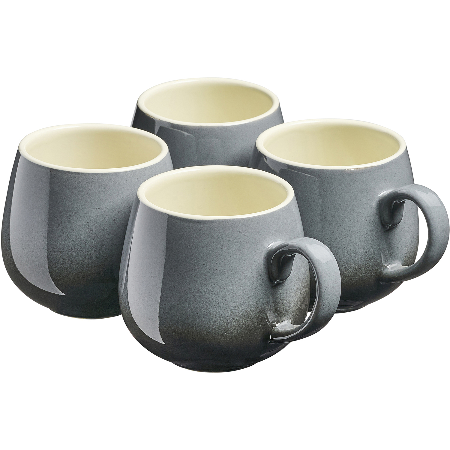 Cooks Professional Unisex Grey 4Pc Colourful Round Tea Coffee Mug Set - 350Ml In - Image 3