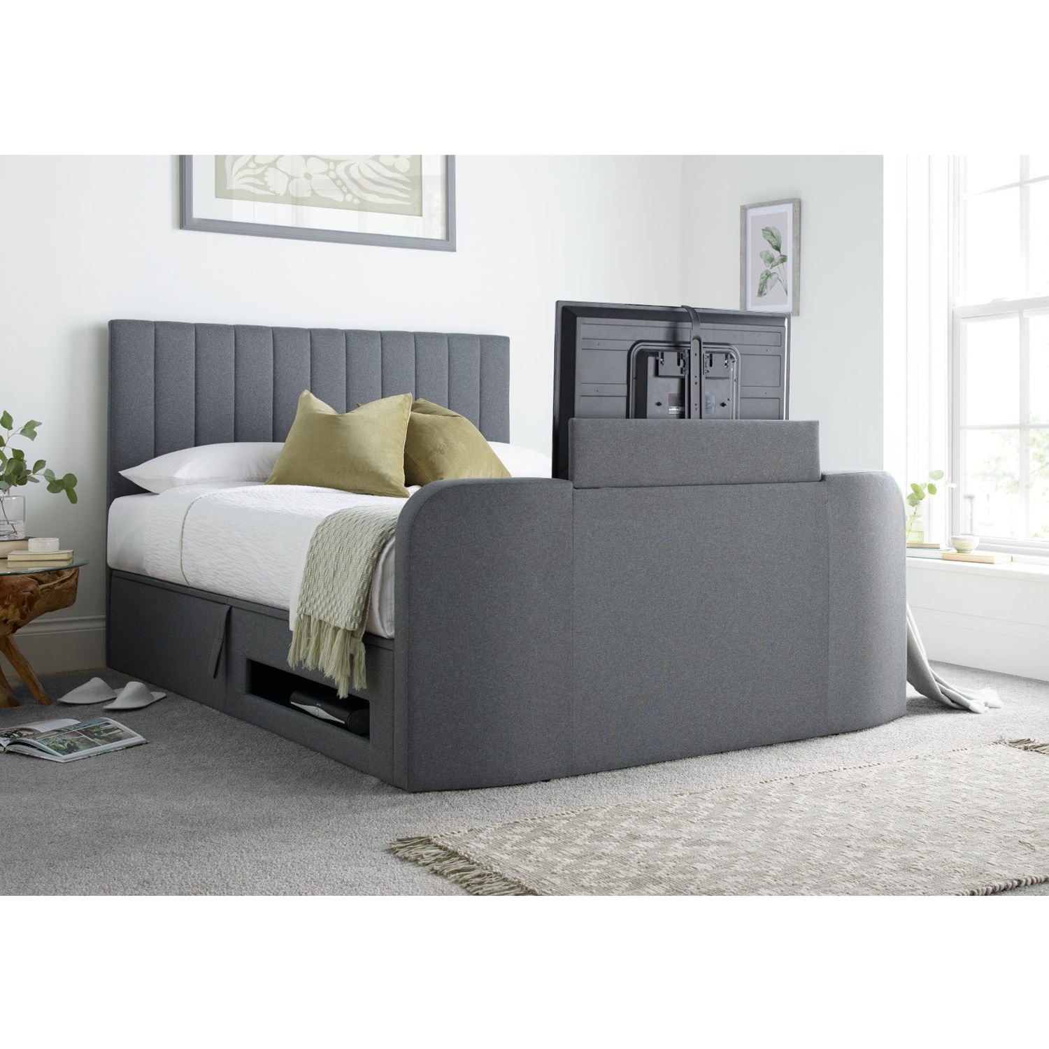 Time4sleep Fabric Double Bedframe - Grey