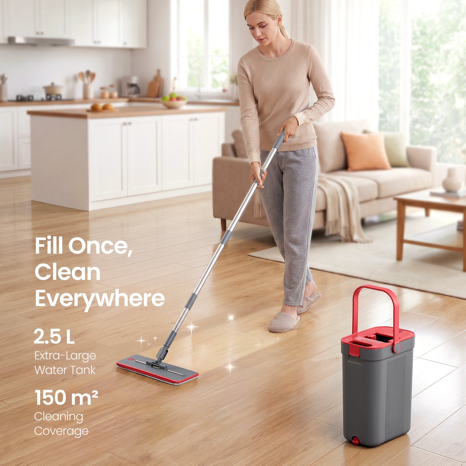 Image of SONGMICS Mop and Bucket Set with&hellip;