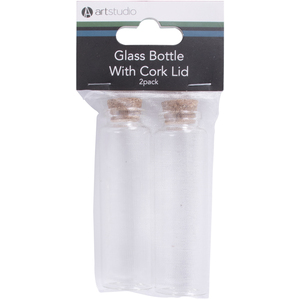 Pack of 2 Glass Bottles with Cork Lids