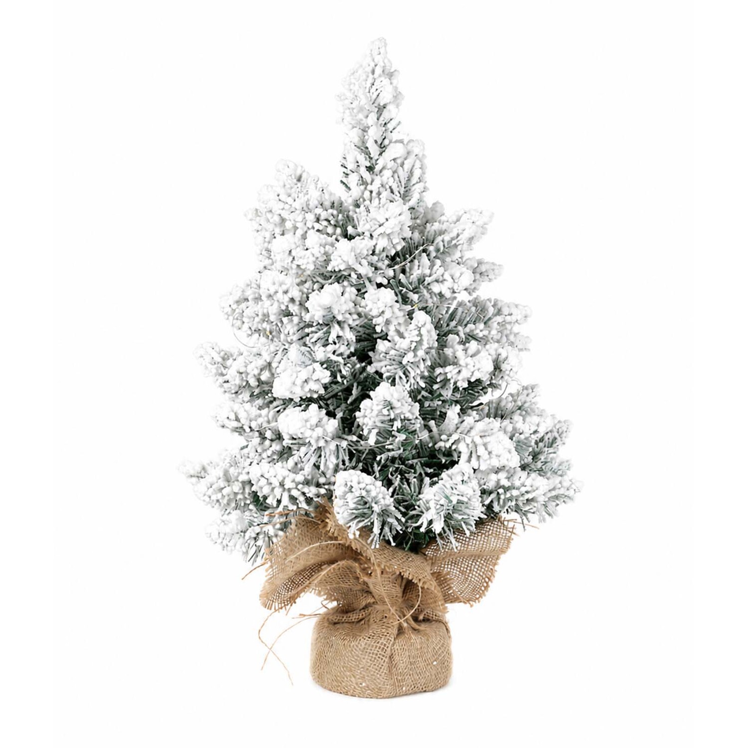 B&Q - Christmas Tree Mini 49Cm Snow Flocked Pvc Led Tabletop Desk Xmas White - Image 2