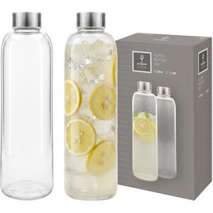 2 Piece Glass Water Bottles Set