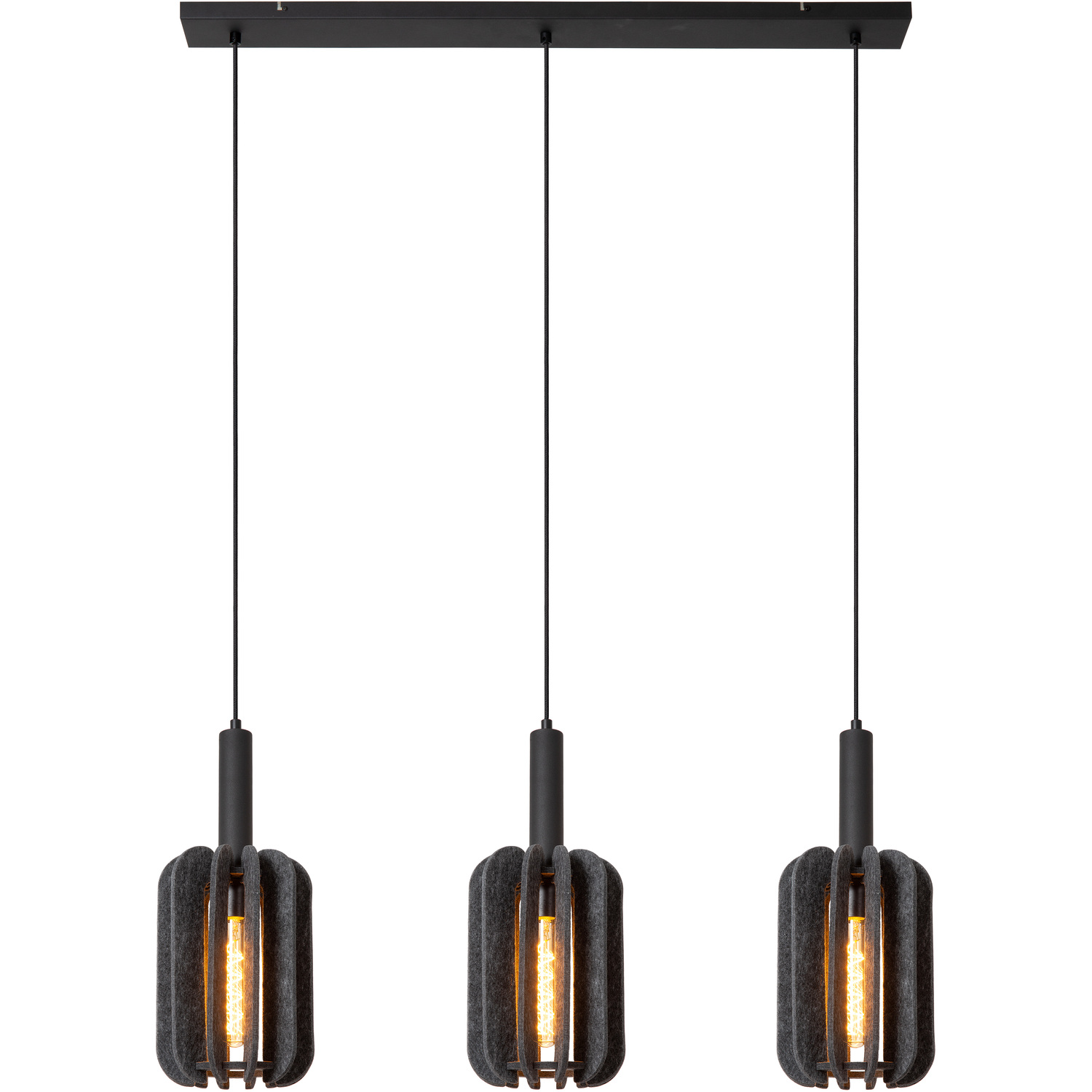 Netlighting Unisex Grey Lucide Rafal Pendant Light 3Xe27 Size 3 - Image 3