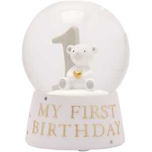 My First Birthday Teddy Bear Water Globe