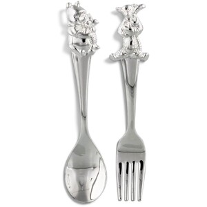 Disney Winnie the Pooh Silver Plated Fork and Spoon Gift Set