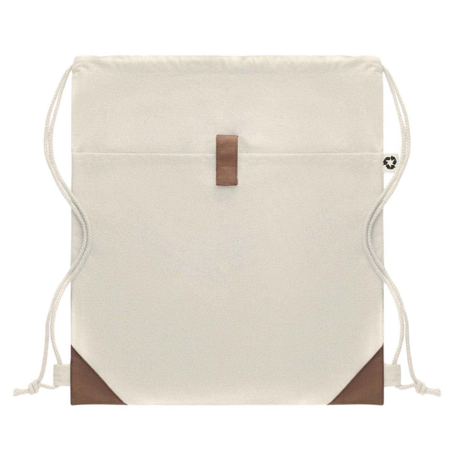 Midocean Panda Recycled Cotton Drawstring Bag - Beige