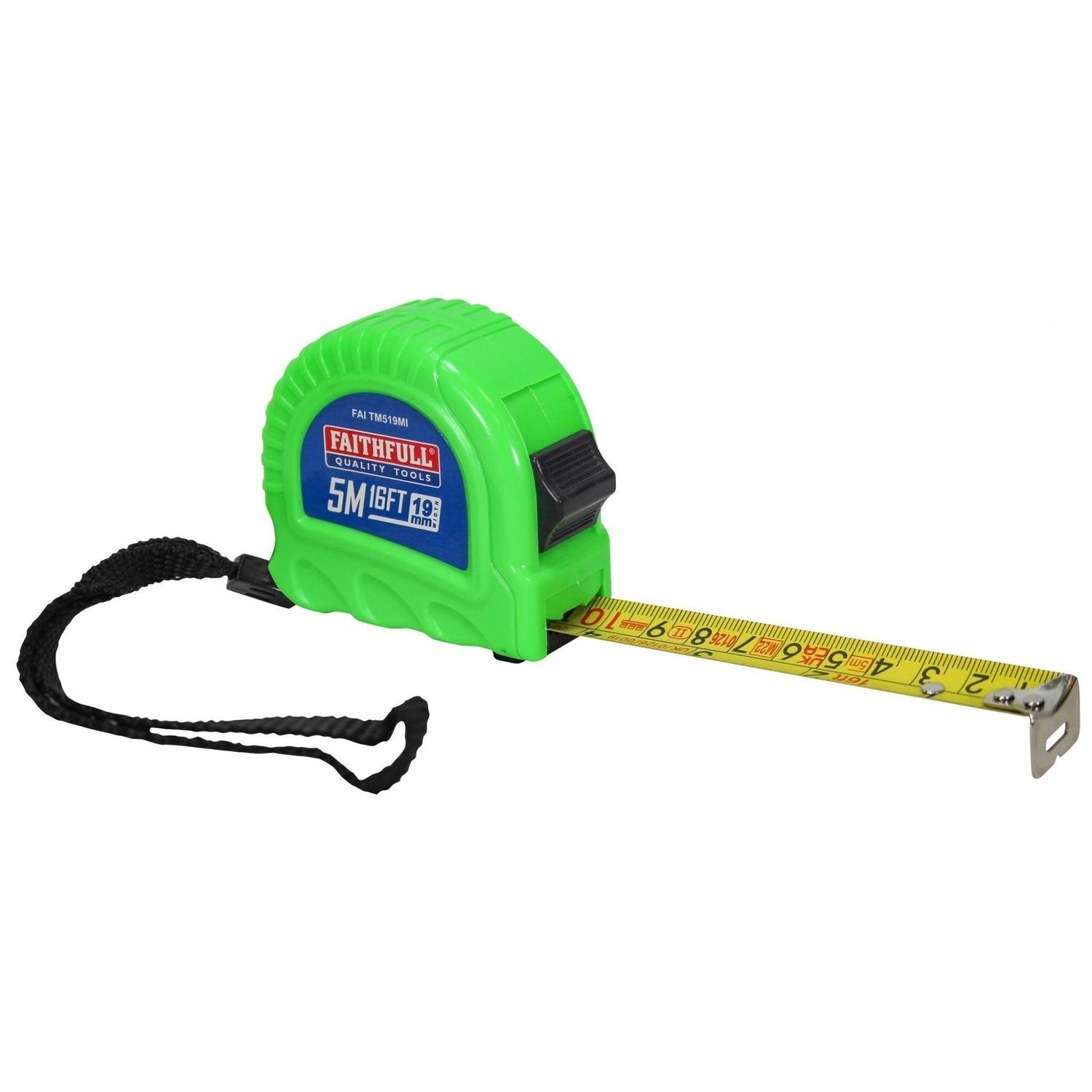Faithfull Twin Lock Tape Measure 5M/16Ft (Width 19Mm) A - Multi Colour