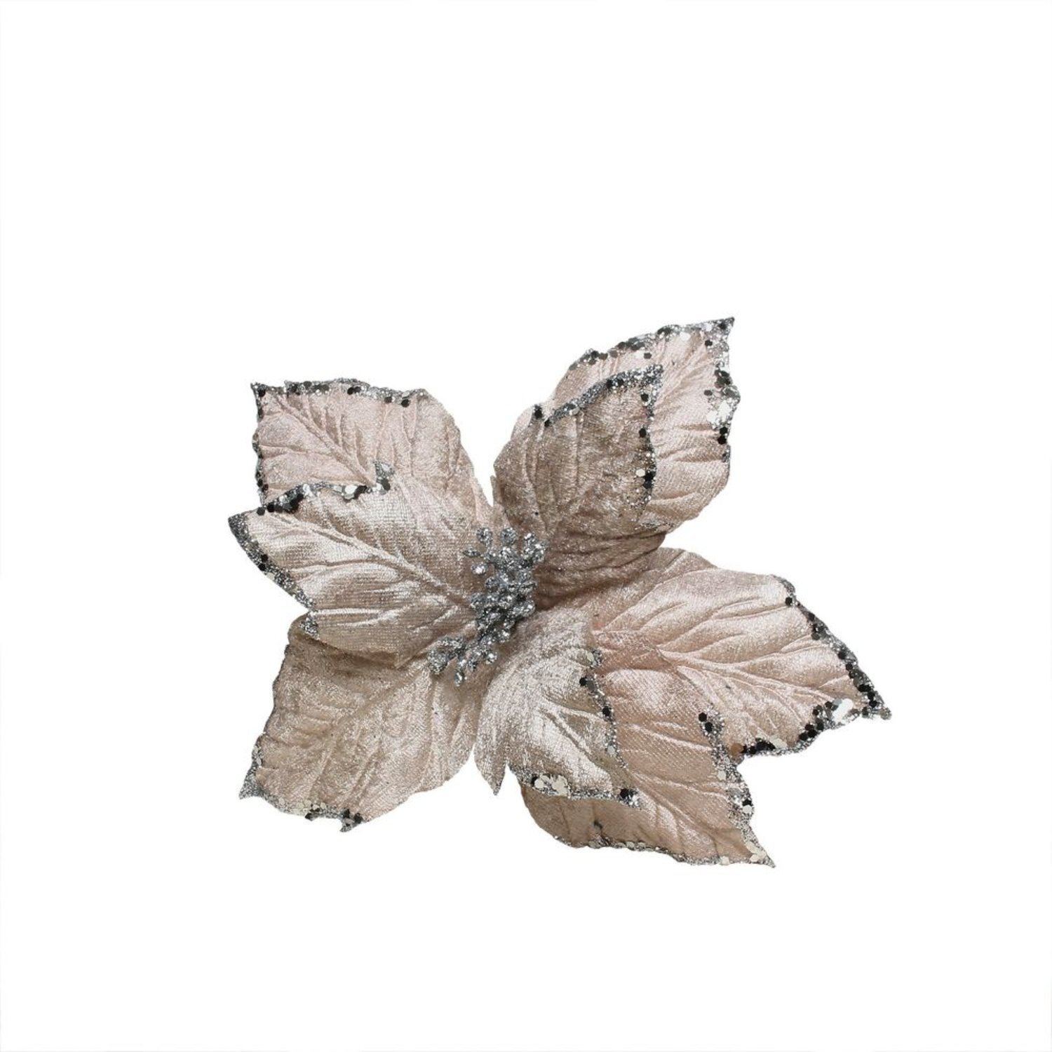 Kdmd Small Silver Poinsettia Pick 5 Pack - Gold