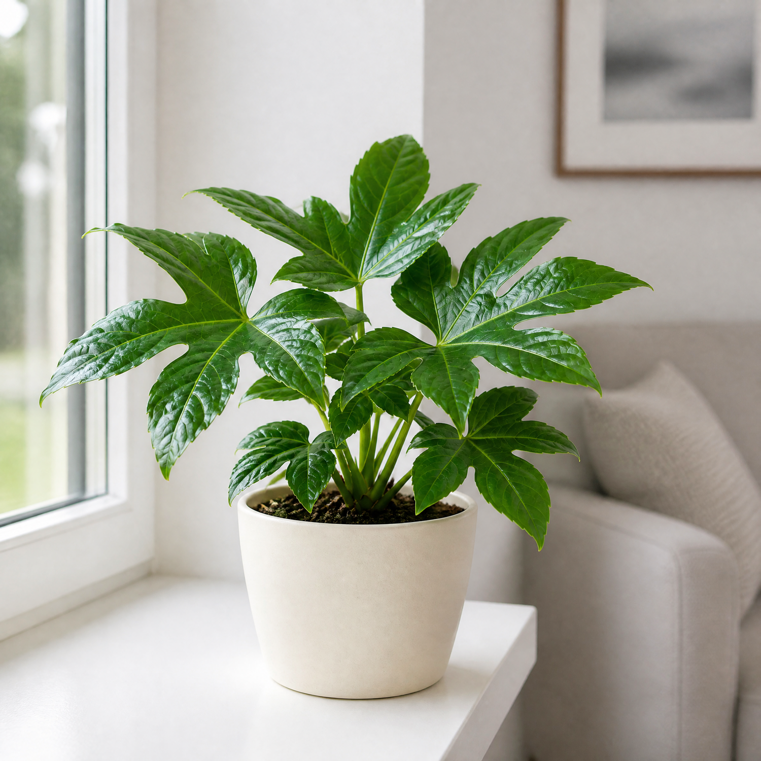 Plants By Post Fatsia Paper Plant D - Matt Cream