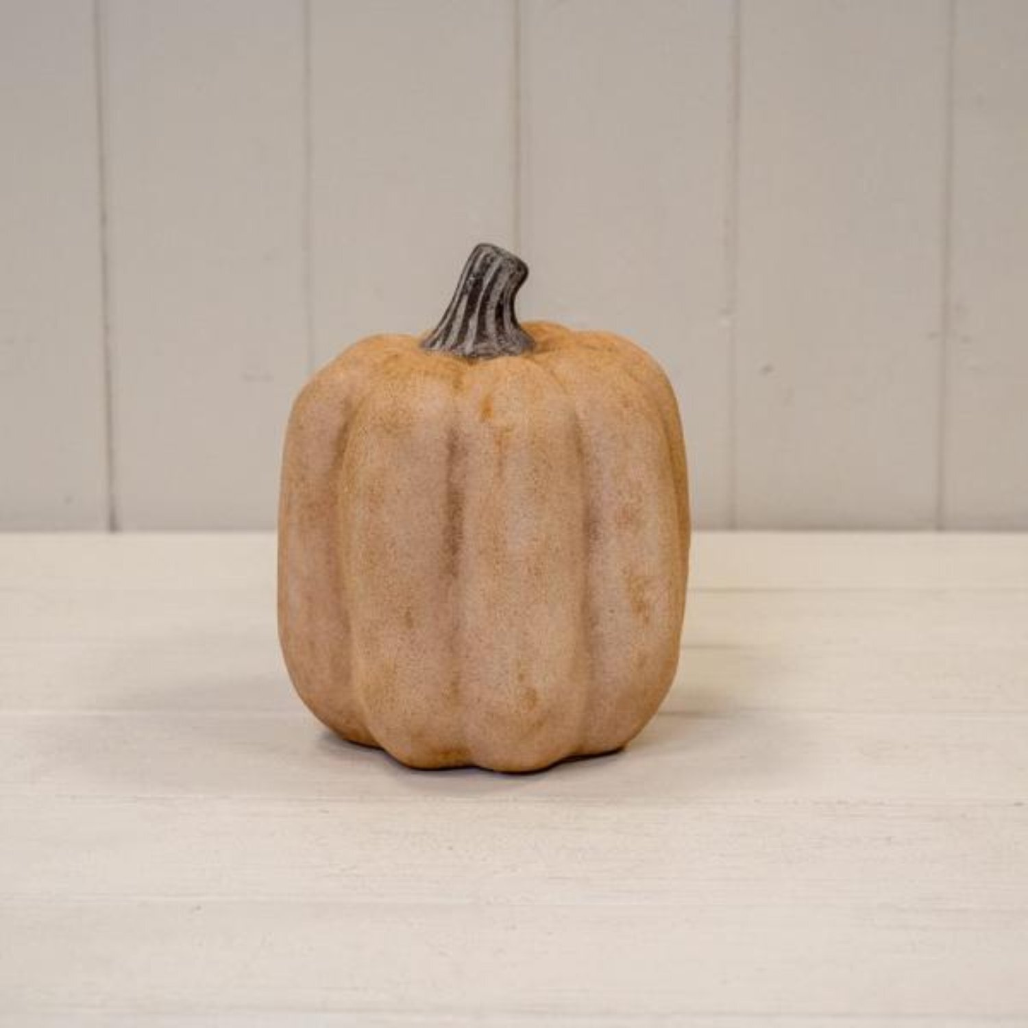  - Medium Pale Orange Ceramic Jack O'lantern Pumpkin Ornament - Image 3