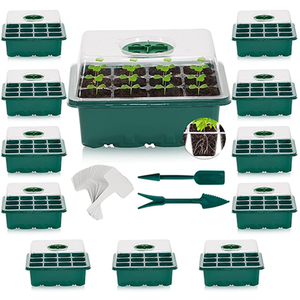 6 Packs Seed Trays with Clear Lids Seed Propagator Set Garden