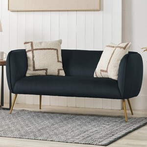2 Seater Velvet Sofa - Burnt Orange
