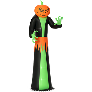 Inflatable Halloween Pumpkin Ghost, Built-In LED Lights