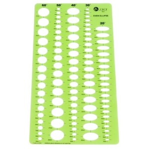 Even Ellipse Template 20 Degree - Green