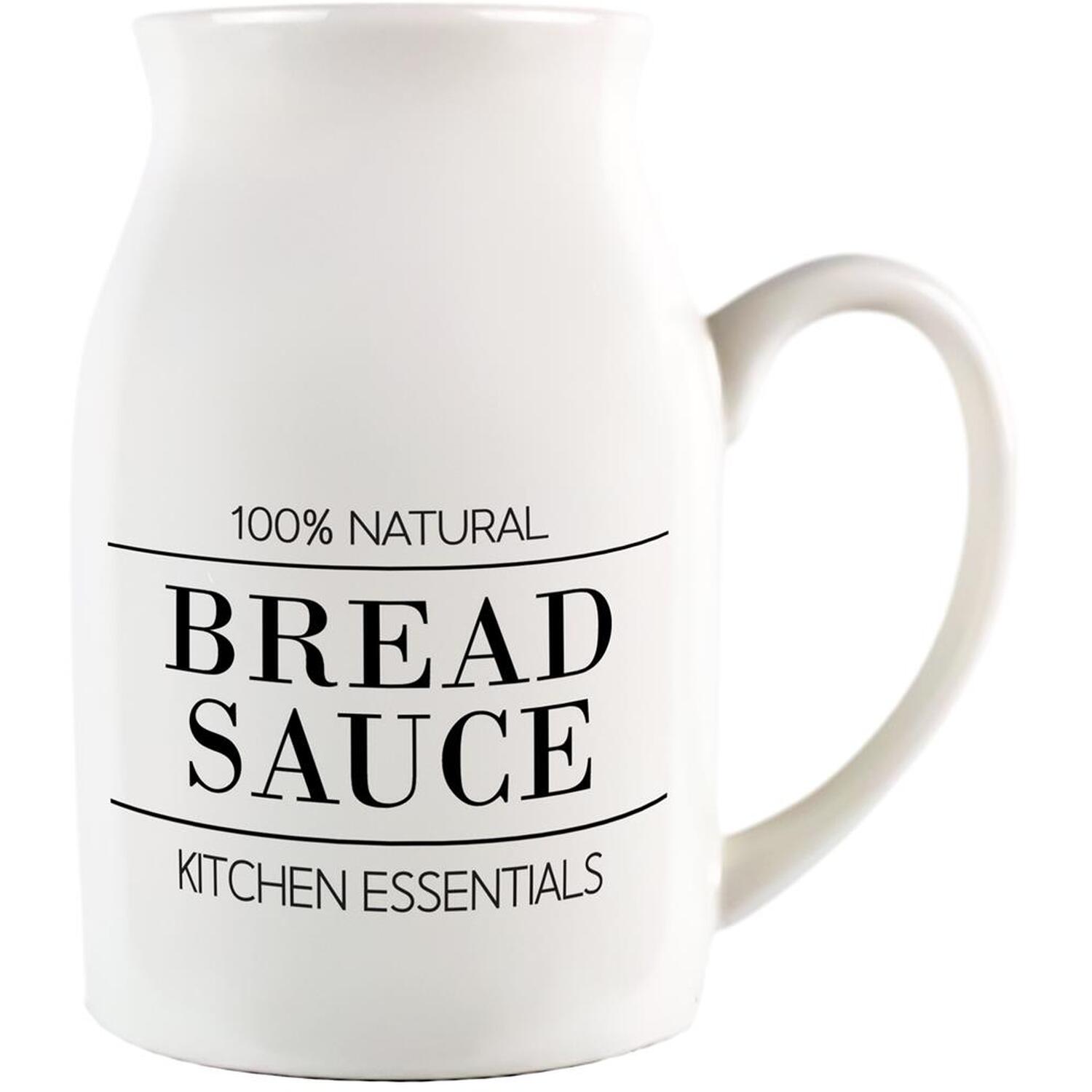 Purely Home Minimalist Essentials Small Porcelain Serving Jug - Bread Sauce - White & Black