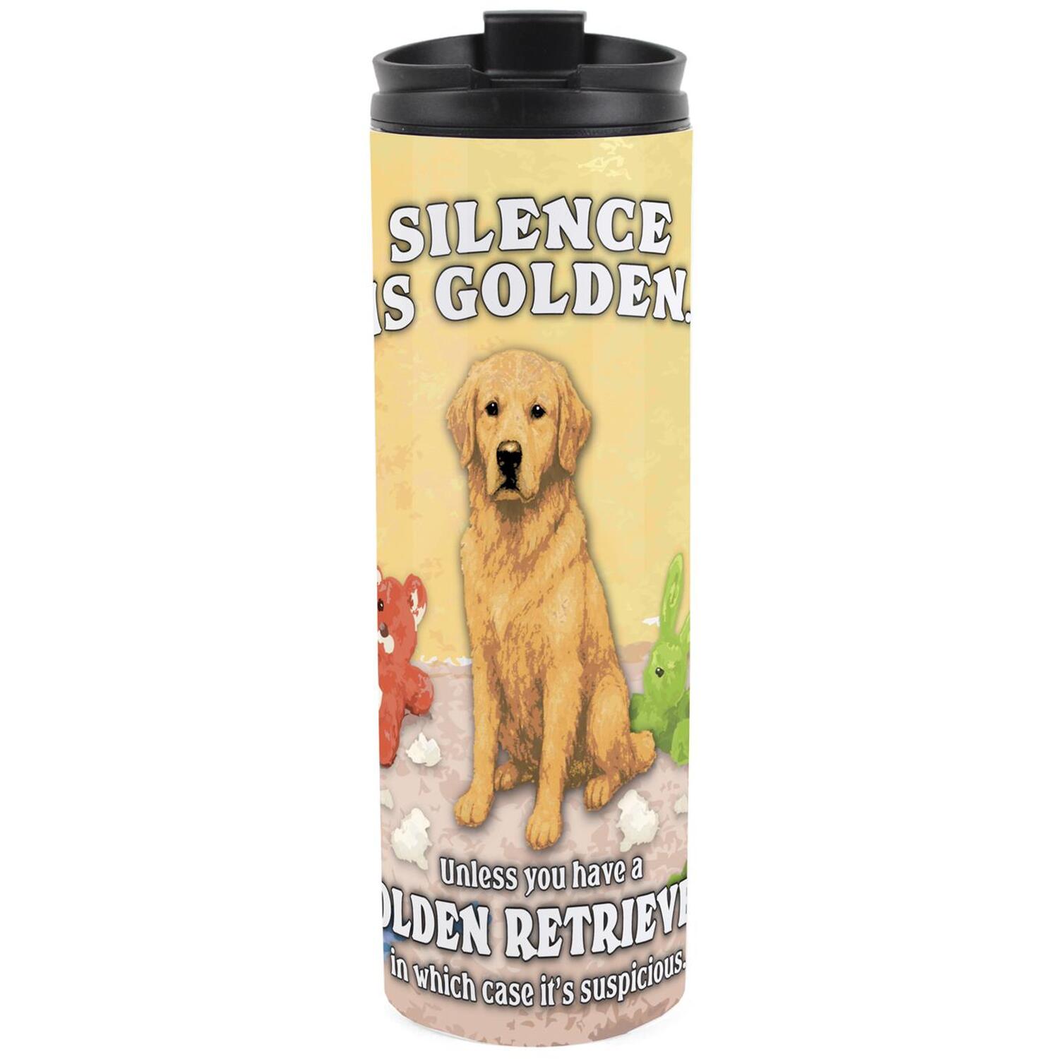 Purely Home Novelty Golden Retriever Stainless Steel Travel Flask