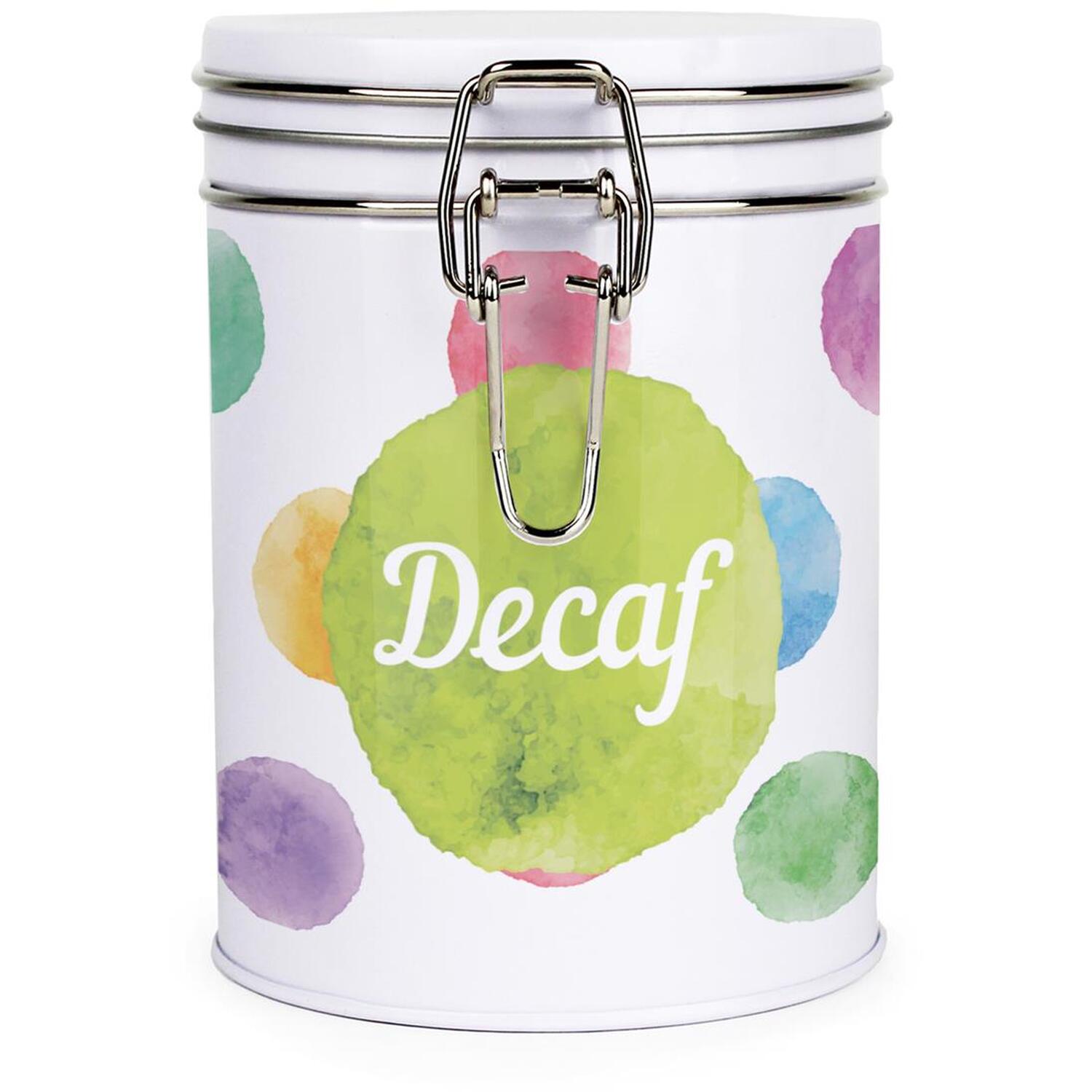 B&Q -  Colourful Polka Dots Clip-Lid Kitchen Storage CanisterDecaf - Image 3